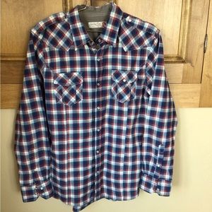 L Men’s western pearl snap cowboy shirt